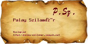 Palay Szilamér névjegykártya